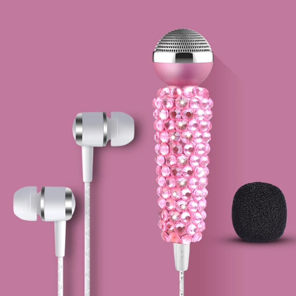 Bling 3,5 мм штекер проводной мини микрофон стерео микрофон обычные MP3/4 компьютерные наушники тот же интерфейс для пения мобильного телефона