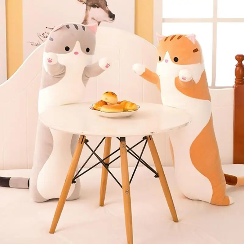50 см длинная Милая креативная кошка плюшевая игрушка-подушка мягкая подушка для сна с котенком ленивый объятие Спящая кукла подушка подарок