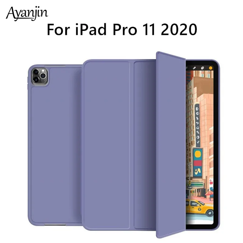 Чехол для iPad Pro 11 2020 тонкий кожаный мягкий силиконовый смарт-чехол 2-го поколения