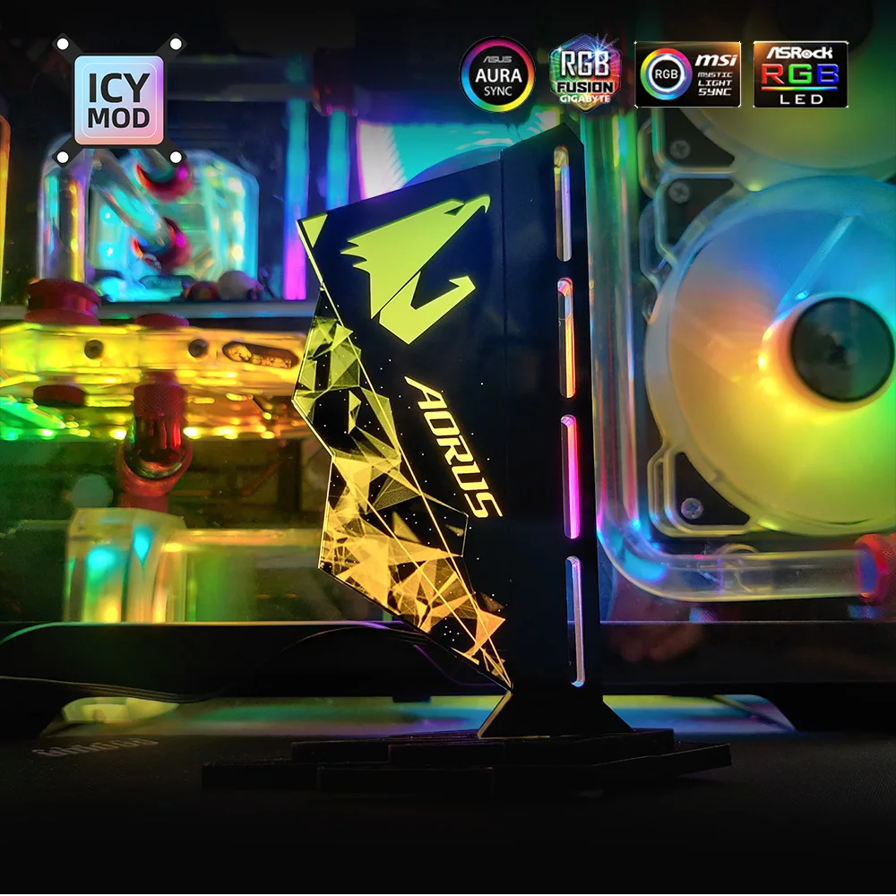 Generic Vertical Gpu Bracket Rgb Vga Standholder Video Card Support Rog Belief Figure 12v/5v