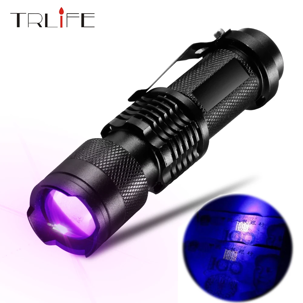 УФ-черный свет 395nm ультрафиолетовый фонарик Фонарь Zoom Light ручная лампа для домашних животных детектор пятен мочи Скорпион Охота