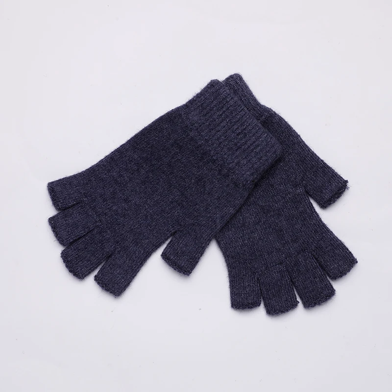 13Dark Gray Sparsil мужские и женские кашемировые перчатки с половинными пальцами короткие шерстяные вязаные митенки зимняя теплая шапка унисекс шерстяные эластичные перчатки без пальцев - Цвет: 13Dark Gray