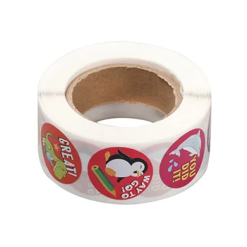 

500PCs/Roll Cute Animals Round Adhesive Stickers Scrapbook Decor Kids Toys Rewards Kraft Stickers Stationery Package Sticker
