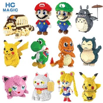 

HC Super Mario Luigi Totoro Pikachu Yoshi Sailor Moon Charmander Snorlax Pocket Monster Mini Diamond Blocks Building Toy no Box