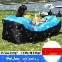 Waterproof Lazy Air Inflatable Sofa Portable Outdoor Beach Air Sofa Bed Sleeping Bag Bed Oxford Cloth 2