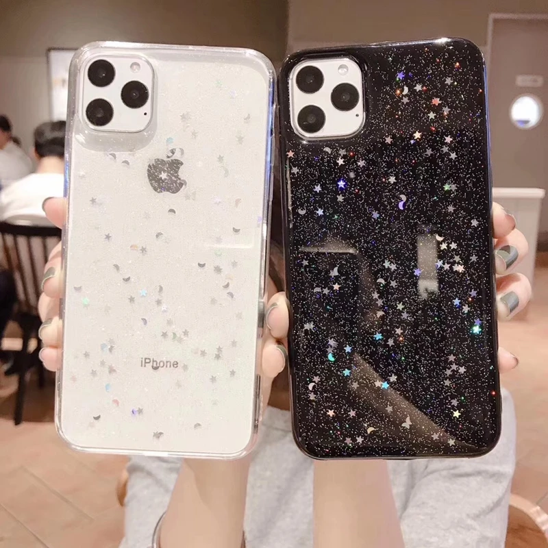 Tfshining для Apple iPhone 11 Pro 6 6s 8 7 Plus XR X XS Max чехол блеск Bling Star Moon блестки Мягкий ТПУ
