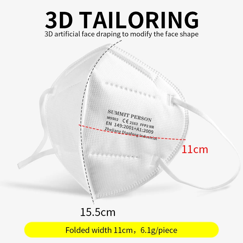Disposable FFP2 Masks 10-100 PCS Separate Package In Box Adult KN95 Filter Respirator FFP2Masks Black Mask Fpp2 Approved Mask