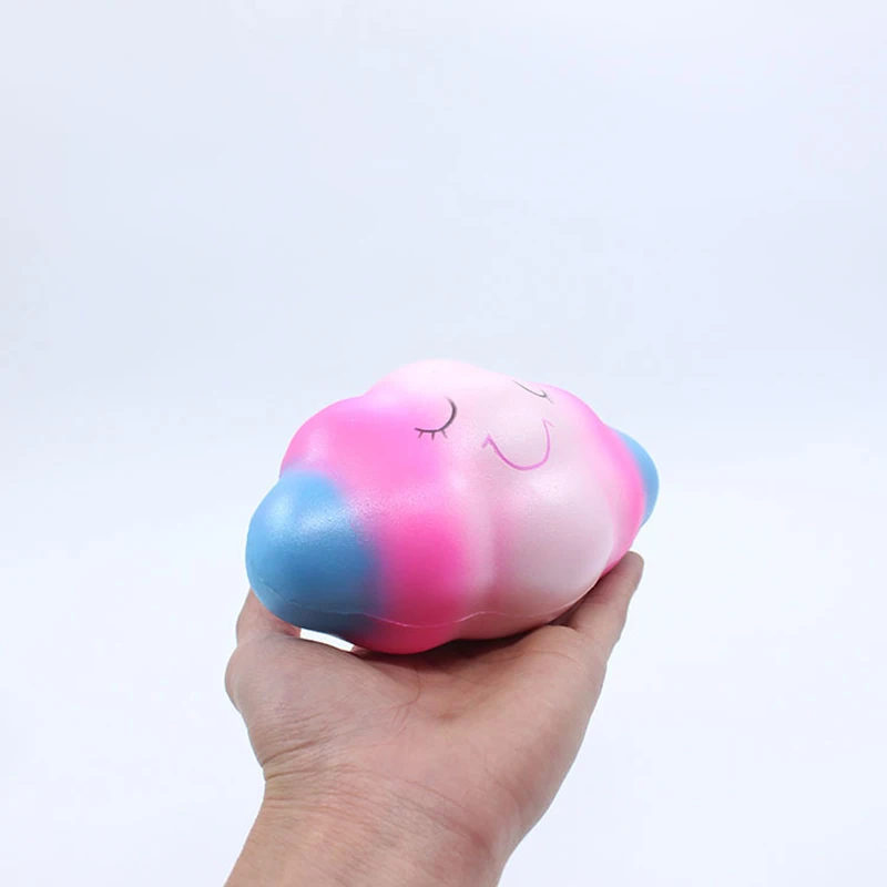 Kawaii Smiley красочные Облака радуги сжимающийся медленно поднимающийся хлеб мягкие ароматизированные сжимаемые игрушки антистресс облегчение забавные игрушки для детей