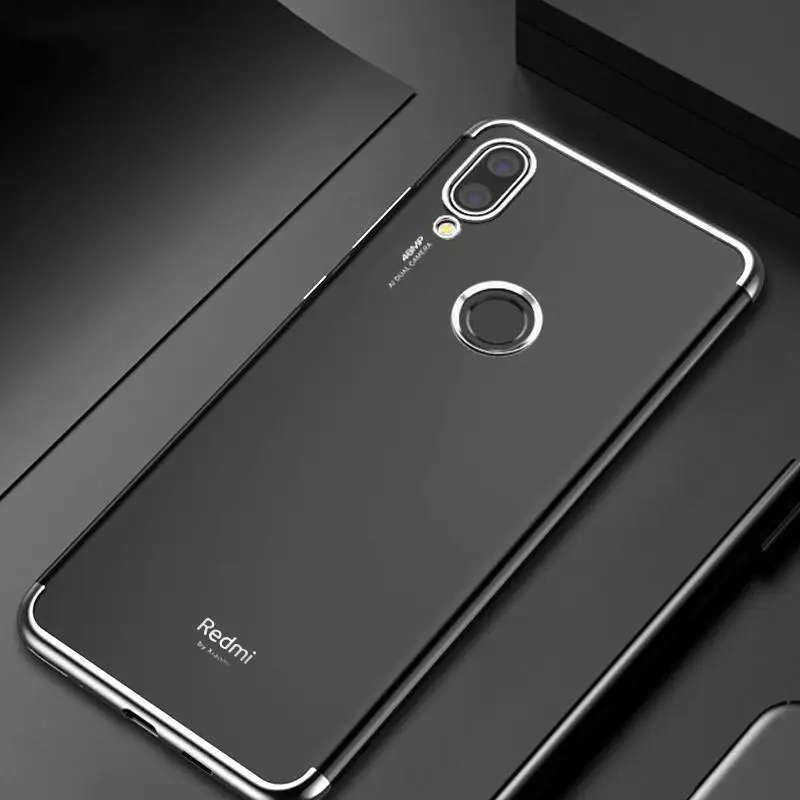 Чехол для Xiaomi mi 9T Pro CC9 CC9E A3 Lite Red mi K20 Note 8 7 6 5 Pro 7A прозрачная задняя крышка красный mi Note8 мягкий чехол из ТПУ - Цвет: Серебристый