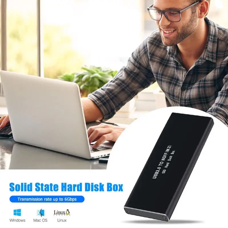 M.2 NGFF SSD коробка алюминиевый сплав USB 3,0 внешний ящик для хранения 6 Гбит/с твердотельный жесткий диск чехол для мобильного телефона