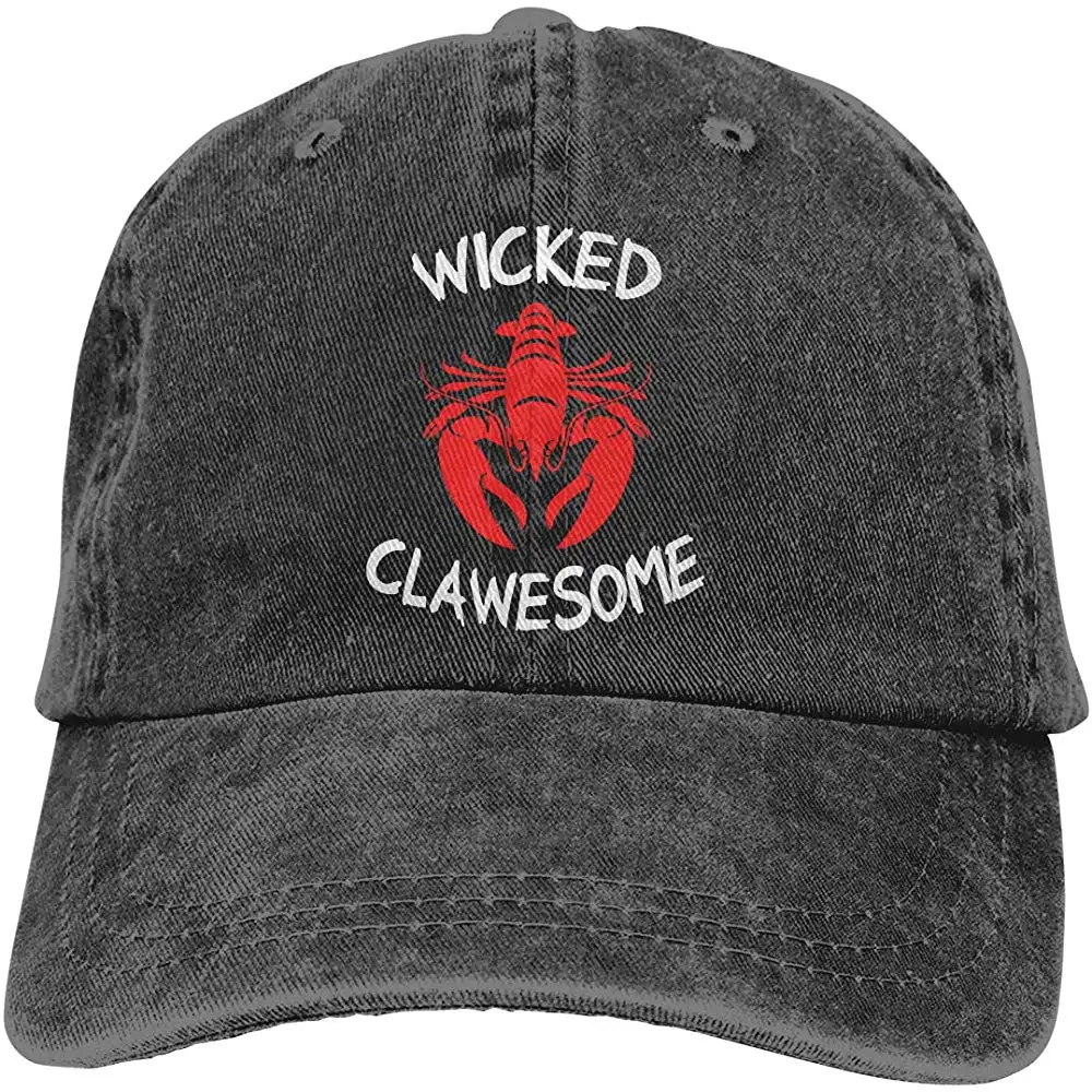 Мужская/Женская регулируемая бейсболка из джинсовой ткани s Wicked Clawesome Lobster Snapback cap