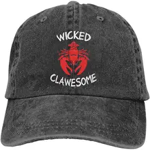 Мужская/Женская регулируемая бейсболка из джинсовой ткани s Wicked Clawesome Lobster Snapback cap