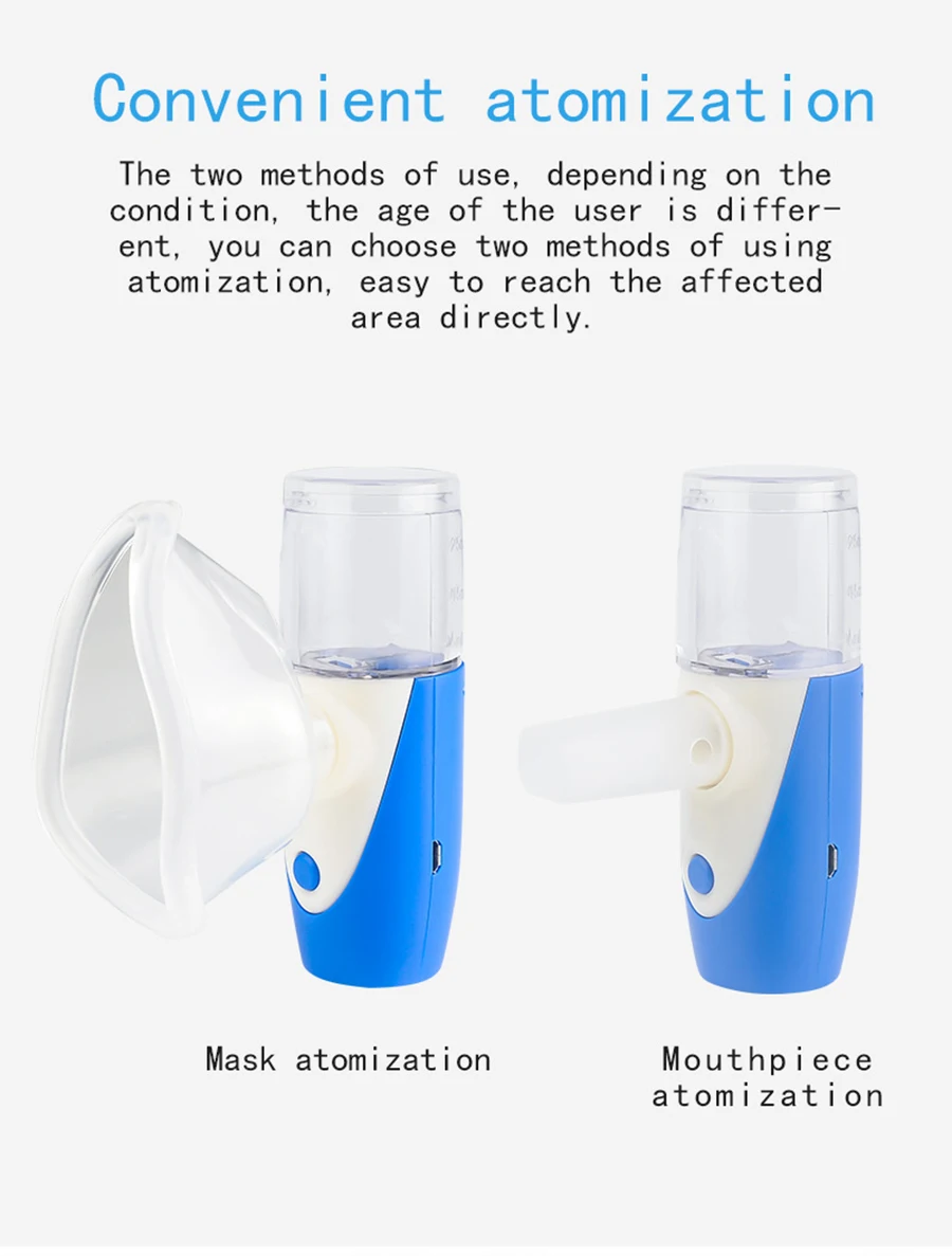 Portable Medical Mesh Nebulizer Freepower Fine Particles Ultrasonic Humidifier Atomizer Handheld Asthma Therapy Inhaler for Baby