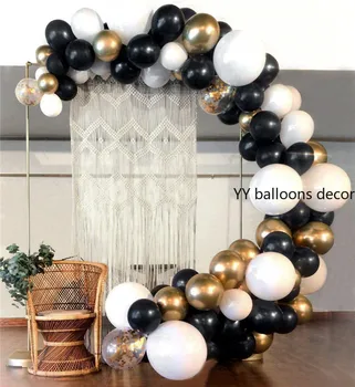

94pcs Black Gold and White Balloons Balloon Garland Arch Kit for Birthday Party Graduation Event Decoration Baby Shower Supplies
