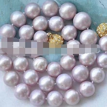 825 REAL 17" 13mm ROUND LAVENDER FRESHWATER PEARL NECKLACE