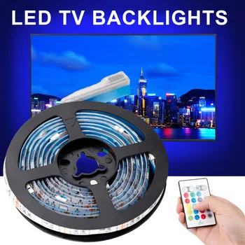 

5V USB Power LED lamp Strip Led Flexible Light 12V Smart Strip Ribbon Tape HDTV TV Desktop Screen Backlight Bias lights