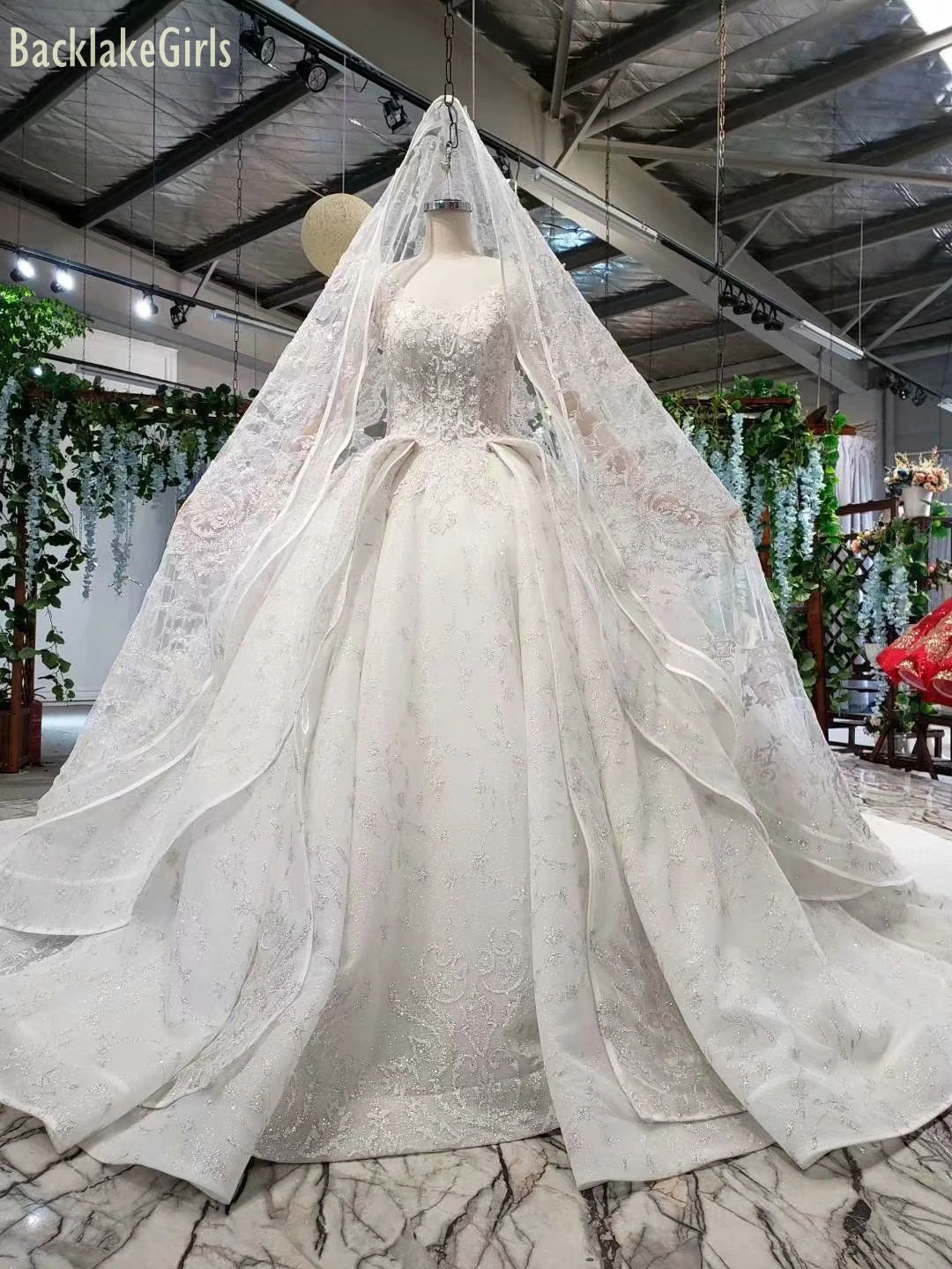 BacklakeGirls Vestido De Noiva, цвета слоновой кости, сексуальное бальное платье с v-образным вырезом и длинными рукавами, Аппликации, кружевные свадебные платья с длинным шлейфом