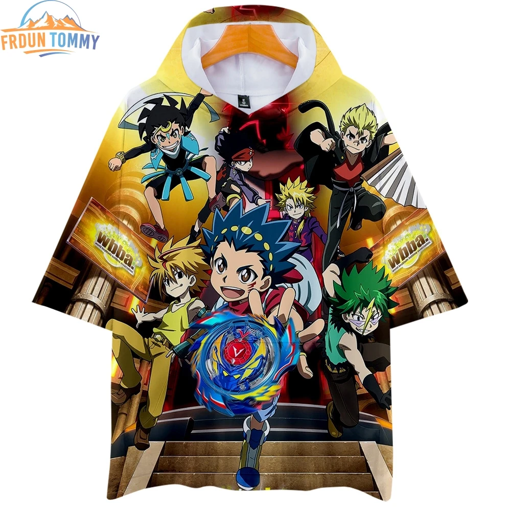 Женская/мужская одежда с капюшоном Beyblade Burst крутые футболки короткими рукавами и