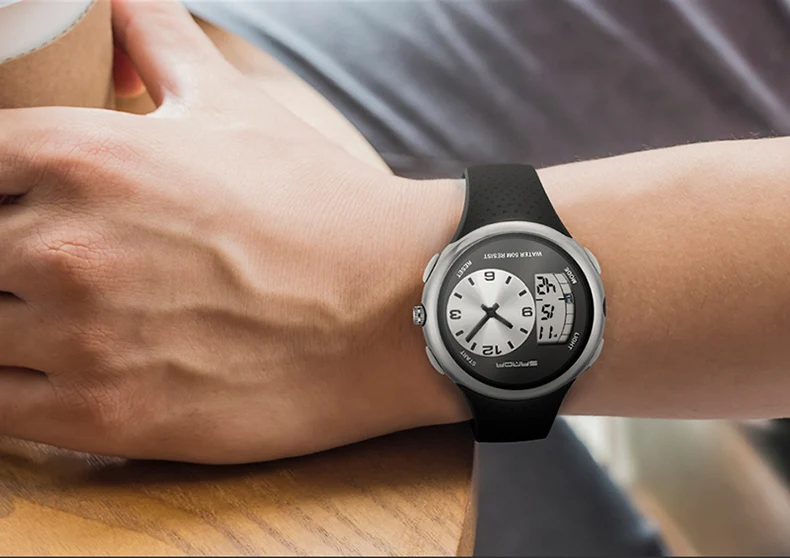 SANDA мужские часы повседневные многофункциональные Светящиеся светодиодный цифровые водонепроницаемые спортивные электронные наручные часы Relogio Masculino