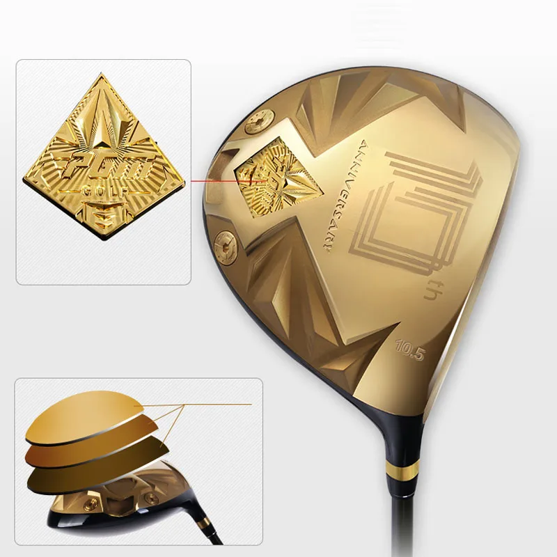 Pgm бренд Tenth Anniver Sary Golf Compiete Клубные наборы стержней мужские наборы бар Гольф мужские золотые наборы титановый сплав голова карбоновый вал