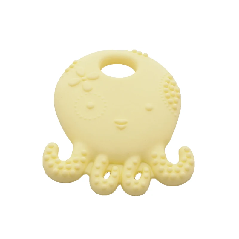 Cream Yellow Chenkai, 50 шт., без бисфенола, силиконовый, осьминог, прорезыватель, Мягкая Детская Соска-прорезыватель для зубов, сделай сам, для кормления ребенка, пустышка, зажим, игрушка на цепочке - Цвет: Cream Yellow