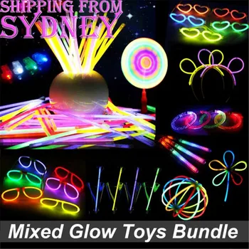 

262Pcs Glow Sticks Medium Set Bundle Pack Bulk Bracelet Party Luminous Glowstick Bracelets Festival Christmas Party Supplies AU