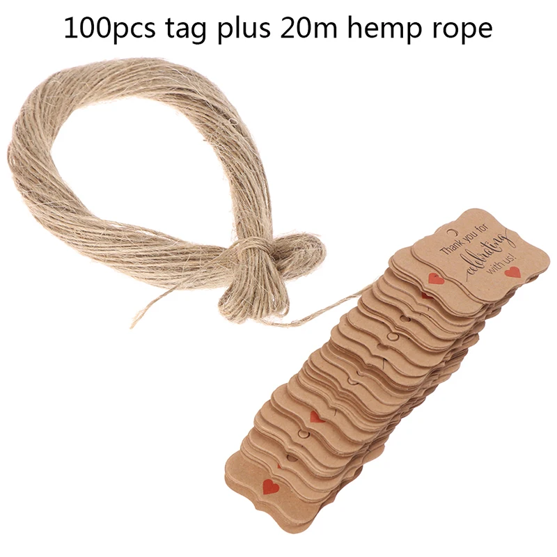 100 шт коричневая крафт-бумага ярлыки для подарков спасибо бумажные бирки
