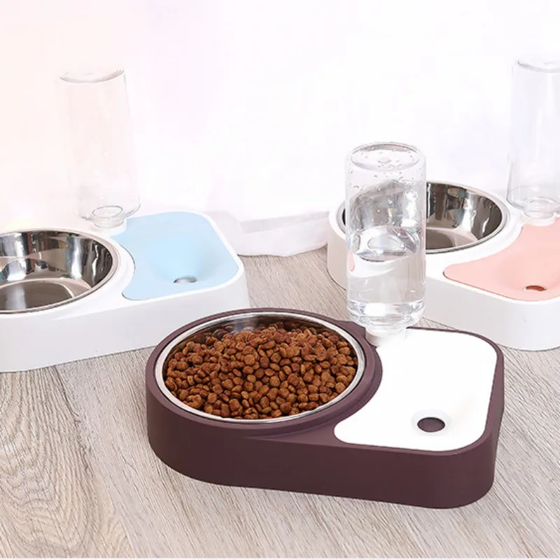 Переносная миска-Кормушка для воды для домашних животных, съемная подвесная медленная миска-Кормушка для собак, миска из нержавеющей стали, поднос для еды