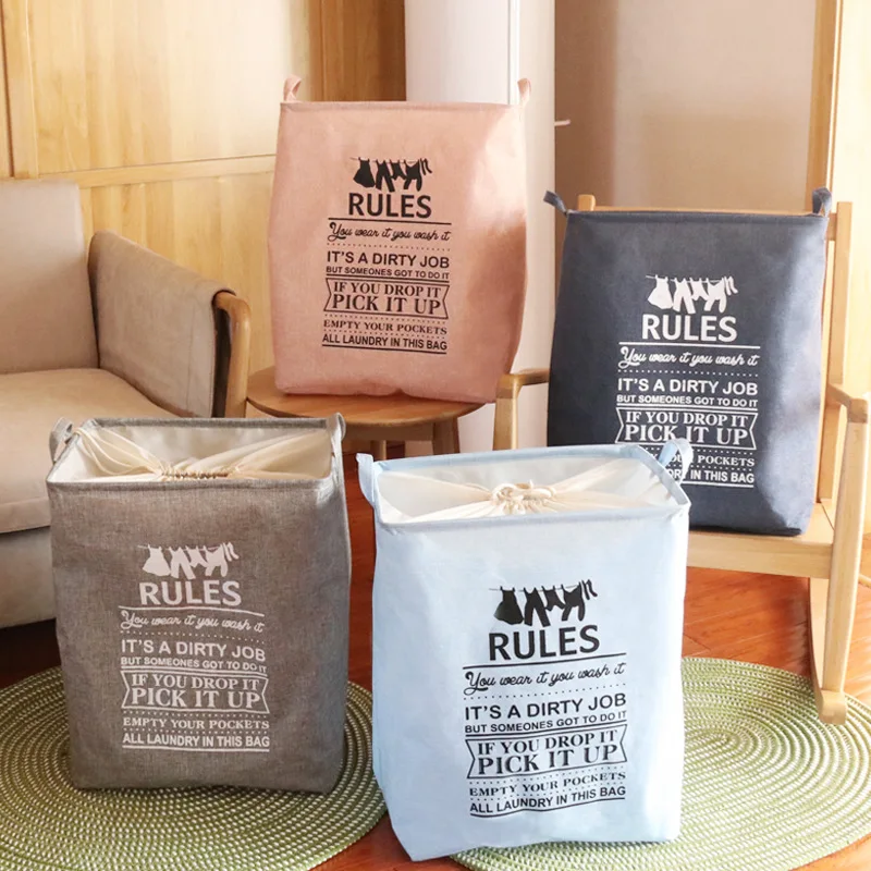 

Dirty Laundry Basket Kids Toys Sundries Storage Holder Home Organizer Foldable Laundry Basket Clothes Storage Bag Storage Barrel