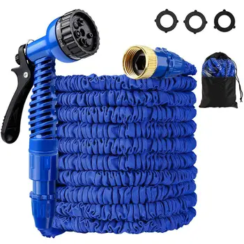 

25FT-100FT Water Guns Garden Hose Telescopic Magic Hose Plastic flexible Car Wash Hose Metal Spray Guns Outdoor Garden Watering