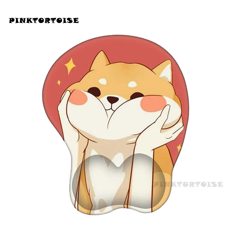 

PINKTORTOISE Anime carton Big face dog mousepad 3d chest Soft Silicon 3D Pad anime Ergonomic mat Gaming MousePad