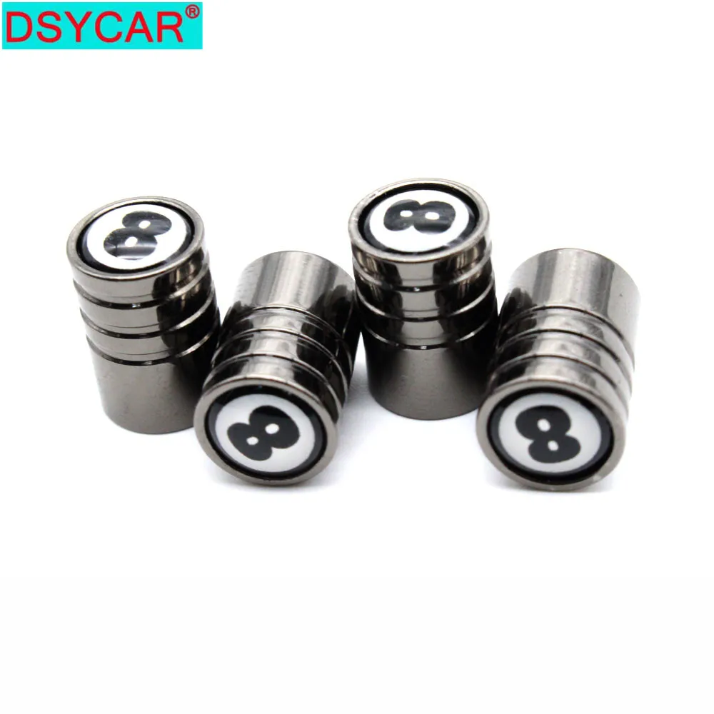 

DSYCAR 4 Pcs/Set Car Styling Copper NO.8 Logo Car Tire Valve Caps Wheel Tires Tire Stem Air Cap Airtight Covers
