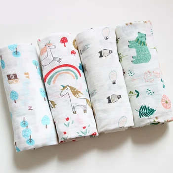 

Newborn Baby Blanket Cotton Bamboo Fiber Blanket Pattern Multi-use Infant Stroller Cover Shower Towel Muslin Babies Swaddle Wrap