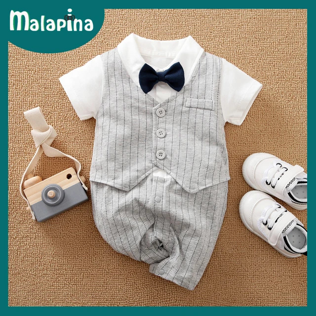 Malapina Baby Boy Romper Kids Summer Spring 0-24M Age Infant Gentleman Toddler Newborn Outfits Baby Girls Clothes 2021 Like the picture