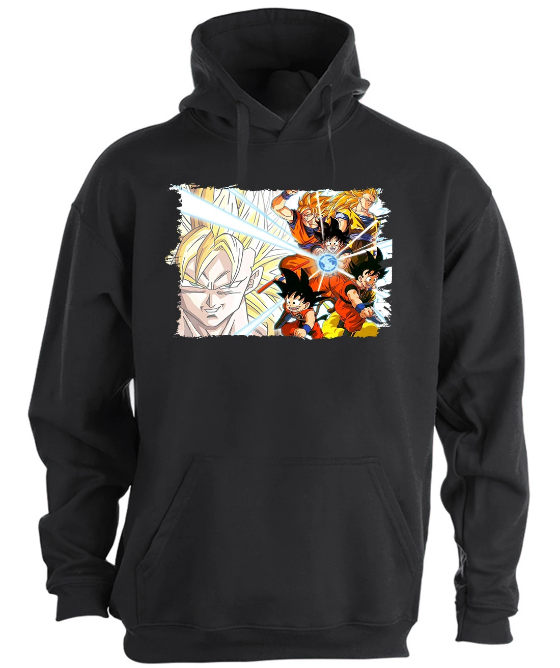 MERCHANDMANIA SUDADERA NEGRA CON CAPUCHA SON GOKU FORMAS SSJ hombre chandal streetwear marca ropa mujer|Sudaderas con capucha y - AliExpress