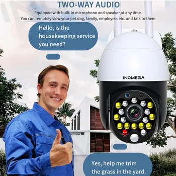 

INQMEGA IP Camera 2.4MP PTZ High Wifi Camera Outdoor Waterproof Automatic Tracking Home Monitoring Alarm Cloud Network Wireless