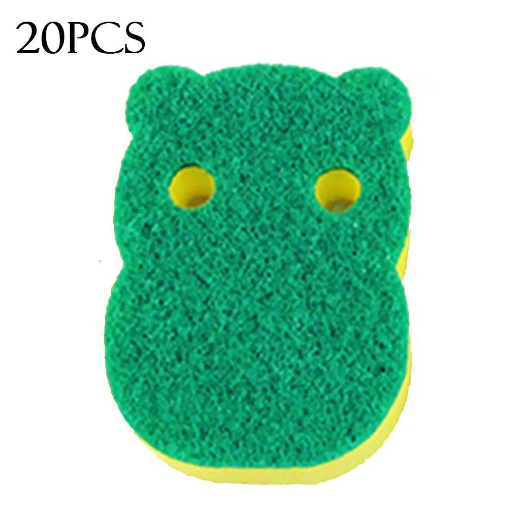hippo shape 20pcs Сверхмощная губка для скраба для мытья посуды кухонная Чистящая губка - Цвет: hippo shape 20pcs