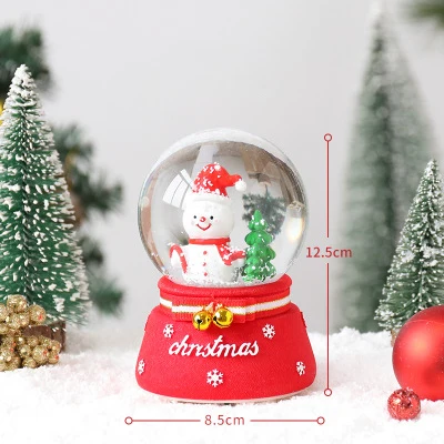 New Year Snow-B-S Скандинавский Санта Клаус Снеговик Снежинка музыкальная шкатулка в виде хрустального шара снег с огнями воды поло музыкальная шкатулка подарки для детей мультфильм - Цвет: New Year Snow-B-S