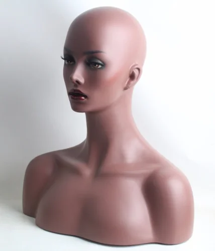 Realistic Fiberglass Black Female Big Dark Eyes Mannequin Head Bust Wigshat 17dolls Aliexpress 