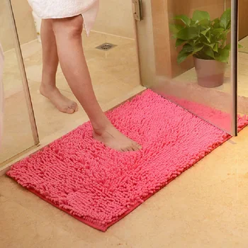 

40*60cm Chenille Bath Mat Non-Slip Bathroom Rug Carpet For Living Room Bedroom Water Absorbent Toilet Floor Mat Kitchen Doormat