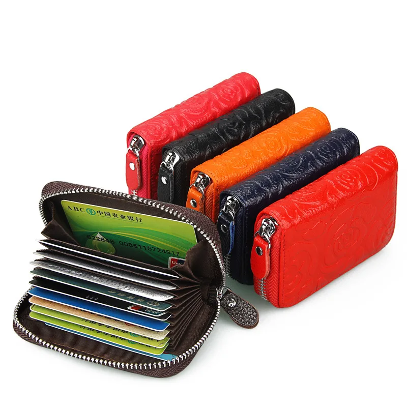 

Manufacturers Direct Selling Printed Organ Genuine Leather Card Bag Gift Customization Wallet Card Holder Foreign Trade New Styl