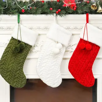 

Candy Gift Bag Party Presents Filler Xmas Decoration Stockings Sock Woolen Yarn Xmas Gift