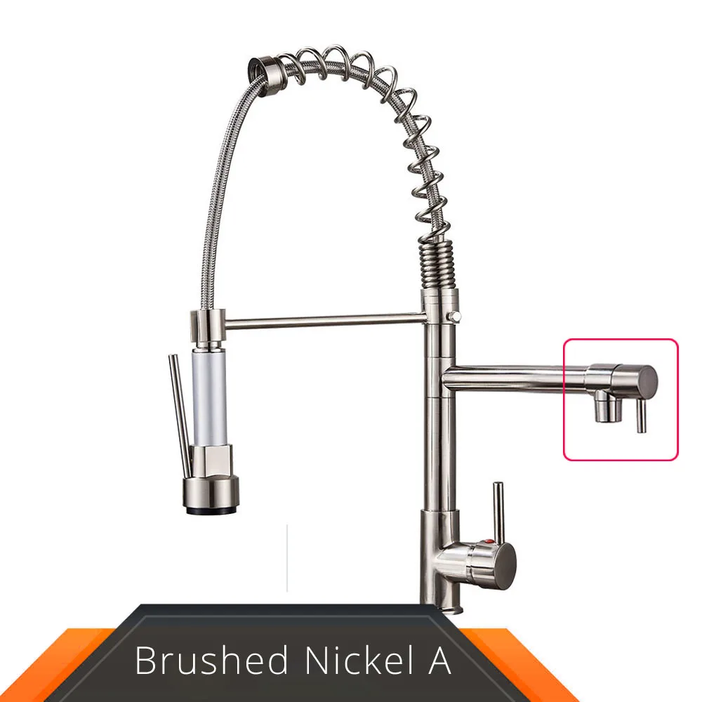 Rozin Chrome Spring Pull Down Kitchen Faucet Dual Outlet Spouts 360 Swivel Handheld Shower Kitchen Mixer Crane Hot Cold Taps pull down kitchen faucet Kitchen Fixtures