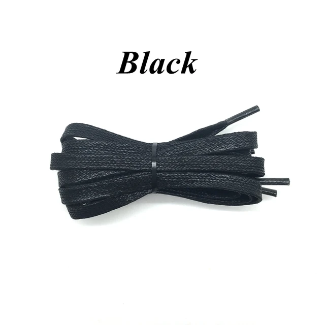 1 Pair Waxed Shoelaces Leather Waterproof Flat Shoe Laces Unisex Boots Shoelace Length 60 80 100 120 140 160 180CM P3 black