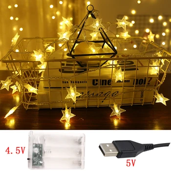 

3M 20LED 6M 40LED Star String Light Battery Powered Indoor Twinkle Fairy Christmas Garland Party Wedding Holiday Decoration