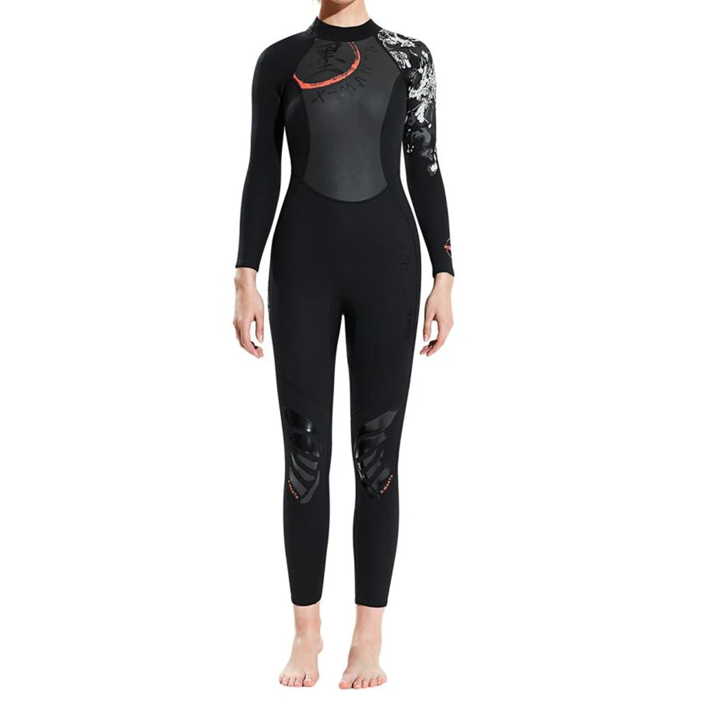 1Pc Women Wetsuit  Warm Wet Suit Jumpsuit Swimwear Back Zip Dive Suit Wetsuits for Water Sports