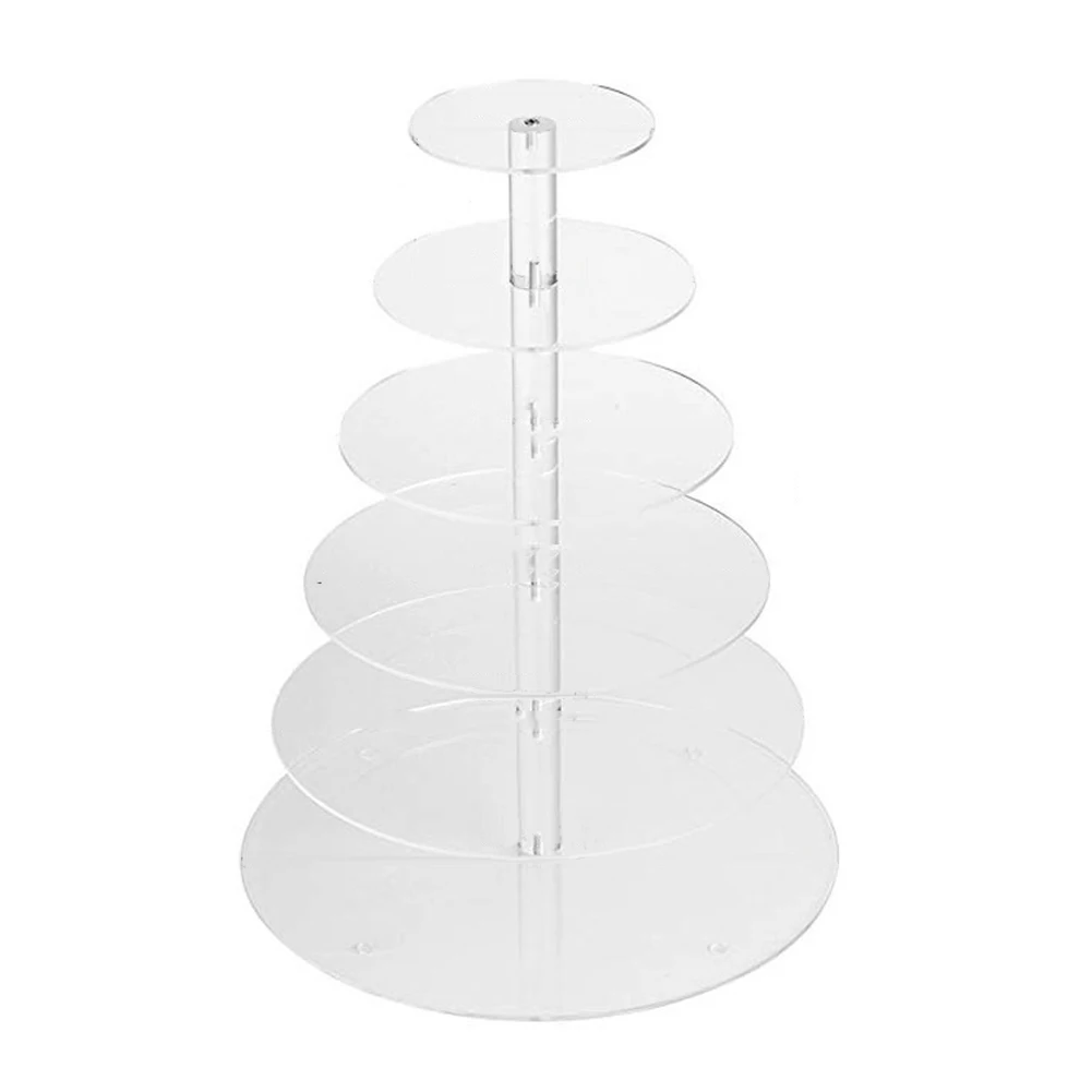 

Transparent Home Acrylic Holder Display Shelf Desktop Multi Layer Birthday Party Cake Stand Round Bakery Wedding Detachable