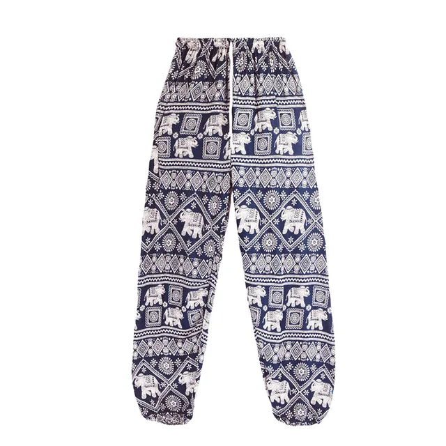 Women Red Elephant Design Loose Fit Harem Pants Hippie Workout Party Beach Pants Casual Trousers Dropshipping blue lace
