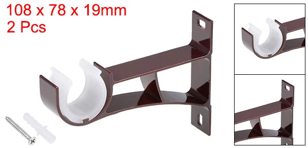 Dark Red 2 Pack Uxcell 2-6 шт. 108x78x19 мм кронштейн для карниза из алюминиевого сплава с одним держателем для 24 мм штанги для драпировки бежевого белого золота - Цвет: Dark Red 2 Pack