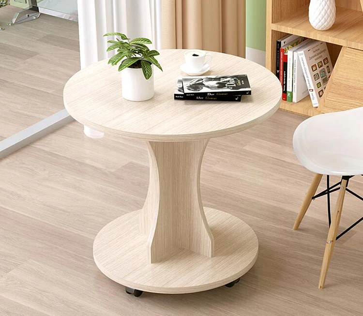 Simple modern moveable corner side table coffee table living room balcony small round table double end table